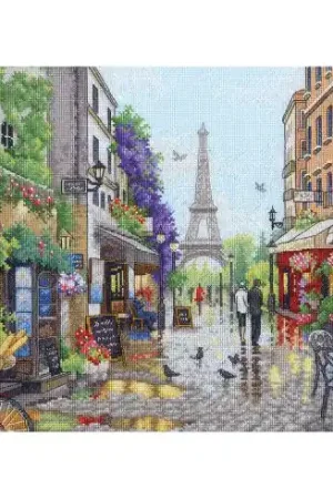 kit ricamo a punto croce - Scena di Parigi - Dimensions Ultima Occasione