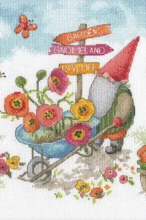 Più Venduto kit ricamo a punto croce - Gnomo da giardino - Dimensions