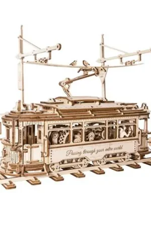 Puzzle meccanico in legno 3D - Tram classico della città - ROKR Non Perdere