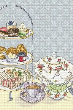 Foglio di punto croce - L'ora del tè - Letistitch Quantità Limitata