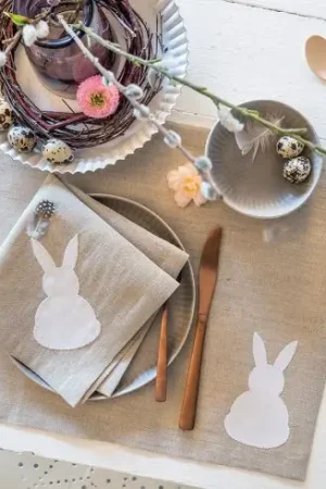 Promozione Esclusiva Kit da cucito - Kit di tovagliette e tovaglioli "Rabbits - Anchor