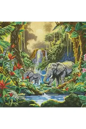 kit ricamo a punto croce - Oasi tropicale - Nova Sloboda Prezzo Scontato