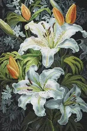 kit ricamo a punto croce - Gigli reali - Nova Sloboda Spedizione Gratuita