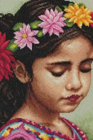 kit ricamo a punto croce - Il mio cerchietto di dalia - Lanarte Di Tendenza