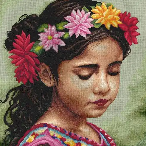 kit ricamo a punto croce - Il mio cerchietto di dalia - Lanarte Di Tendenza