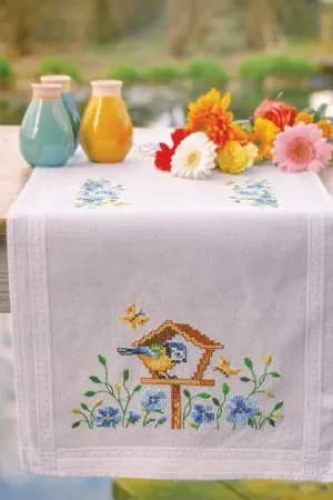 Super Prezzo Kit runner da ricamare - Casette per uccelli - Vervaco