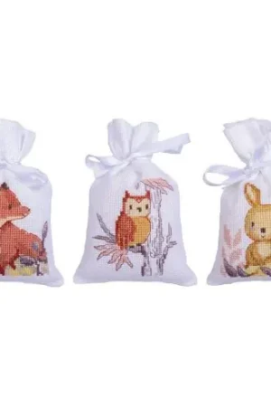 Kit sacchetto profumato da ricamo - 3 sacchi - Nella foresta - Vervaco Nuovo Arrivo