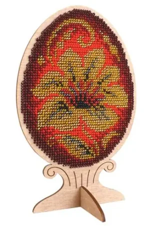 Kit di ornamenti da ricamare - Uovo di perla - Fiori dorati - MP Studia Ultime Pezzi