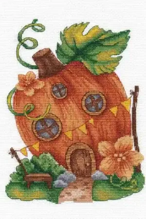 kit ricamo a punto croce - Zucca 2 - Oven Prezzo Ridotto