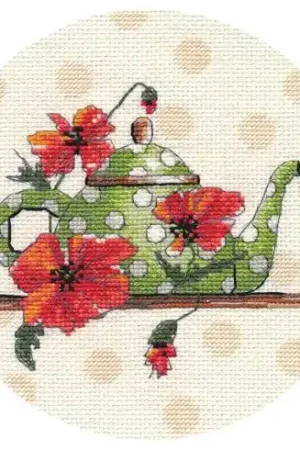 Popolare kit ricamo a punto croce - Teiera 1 - Oven