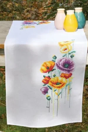 Kit runner da ricamare - Papaveri - Vervaco Ultimissimo Modello