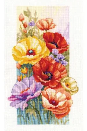 Nuova Collezione kit ricamo a punto croce - Papaveri - Vervaco