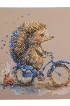 Carta con ricamo a diamante - Bambino istrice - Crystal Art D.I.Y Ultima Occasione