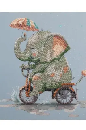 Prezzo Di Fabbrica Carta con ricamo a diamante - cucciolo di elefante - Crystal Art D.I.Y