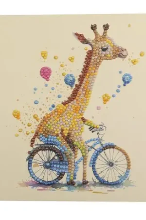 Prezzo Scontato Carta con ricamo a diamante - Giraffa bambino - Crystal Art D.I.Y
