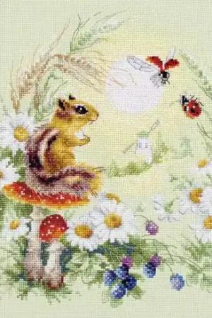 kit ricamo a punto croce - Scoiattolo nel prato - Magic Needle Promozione
