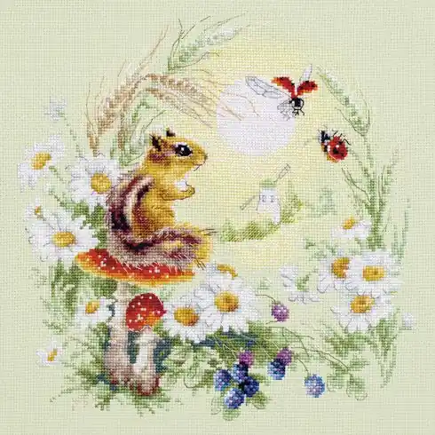 kit ricamo a punto croce - Scoiattolo nel prato - Magic Needle Promozione