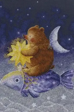 kit ricamo a punto croce - Su un pesce magico - RTO Offerta Lampo