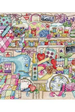 Compra Adesso kit ricamo a punto croce - Laboratorio di cucito - Design works