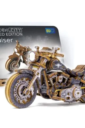 Puzzle meccanico in legno 3D - Motorbike Cruiser - Wooden City Più Venduto