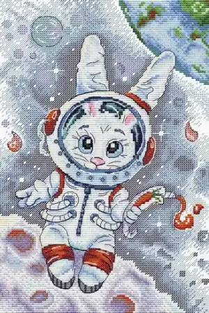 kit ricamo a punto croce - Coniglio spaziale - MP Studia Prezzo Scontato