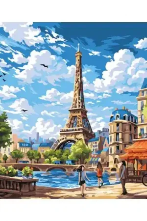 Di Tendenza Kit di pittura per numero - Mattina a Parigi - Wizardi