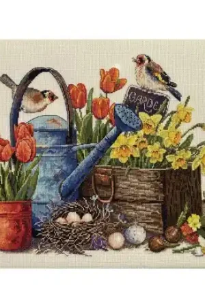 Reso Gratuito kit ricamo a punto croce - Il giardino in primavera - Merejka