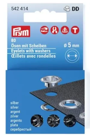 Occhielli e rivetti - 80 occhielli con rondelle - 5 mm - Prym Affare