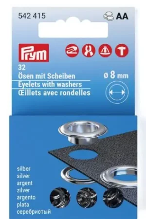 Occhielli e rivetti - 32 occhielli con rondelle - 8 mm - Prym Esclusivo