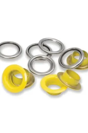 Occhielli e rivetti - 20 occhielli con rondelle gialle - 11 mm - Prym Affare
