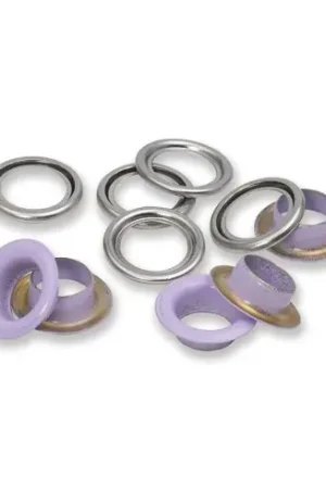 Ultima Occasione Occhielli e rivetti - 20 occhielli con rondelle lilla - 11 mm - Prym