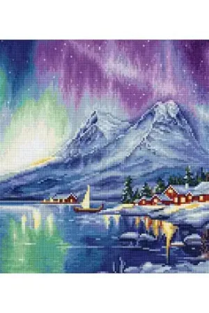 Occasione Imperdibile kit ricamo a punto croce - aurora boreale - Luca-S