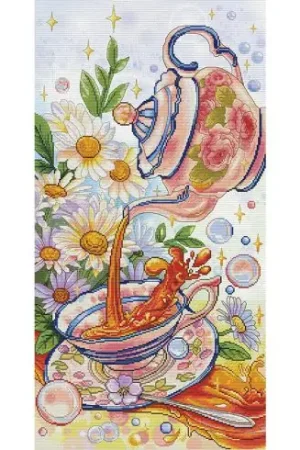 kit ricamo a punto croce - Tè alla camomilla - Nova Sloboda Spedizione Gratuita