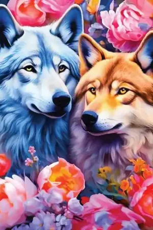 Offerta Limitata Kit ricamo diamante - Coppia lupo - Wizardi