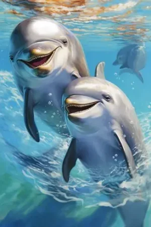 Kit ricamo diamante su telaio - Delfini - Art City Di Tendenza