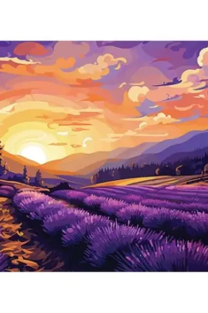 Nuovo Arrivo Kit ricamo diamante su telaio - Lavanda al tramonto - Art City