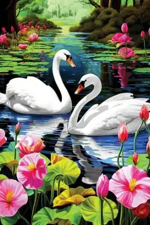 Kit ricamo diamante su telaio - Cigni - Art City Nuova Collezione