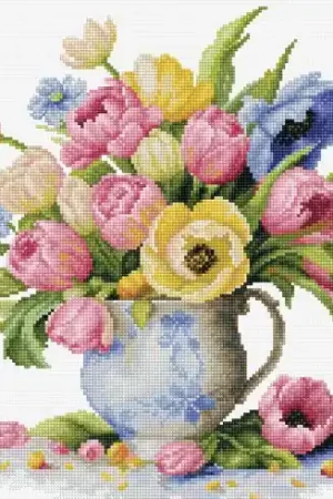 kit ricamo a punto croce - Mazzo di tulipani - Luca-S Non Perdere
