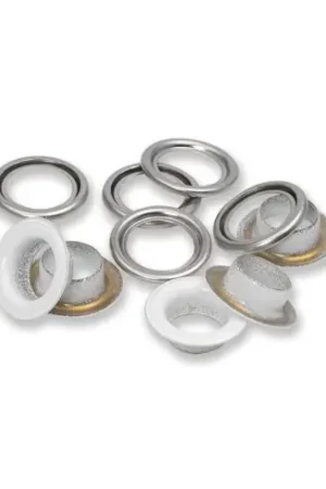 Reso Gratuito Occhielli e rivetti - 20 occhielli con rondelle bianche - 11 mm - Prym