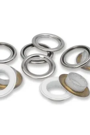 Occhielli e rivetti - 15 occhielli con rondelle bianche - 14 mm - Prym Pagamento Sicuro