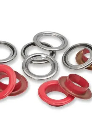 Occhielli e rivetti - 15 occhielli con rondelle rosse - 14 mm - Prym Nuovo Arrivo
