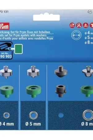 Accessorio cucito - Set di utensili per occhielli - 4-5-8 mm - Prym Consegna Rapida