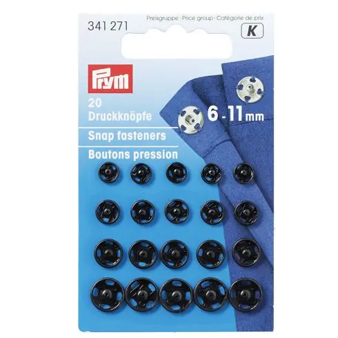 Ultime Pezzi Bottoni a pressione - Bottoni a pressione da cucire - 6-11 mm - Prym