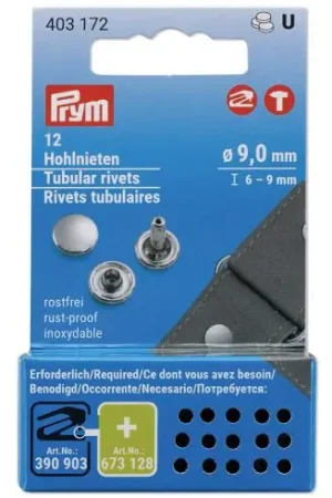 Promozione Esclusiva Occhielli e rivetti - Rivetti tubolari in ottone inossidabile - 9,0 mm - Prym