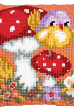 Prezzo Scontato Kit cuscino fori grossi - Uccello e funghi - Vervaco