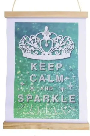 Non Perdere Banner a diamante - Mantenere la calma e brillare - Crystal Art D.I.Y