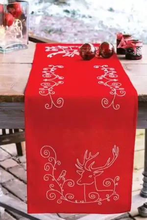 Kit runner da ricamare - Alce e uccello - Vervaco Di Tendenza