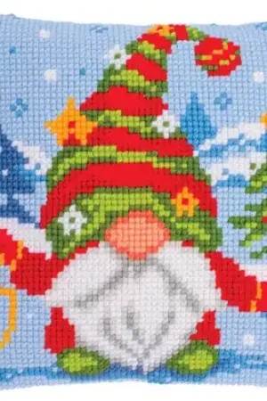 Offerta Kit cuscino fori grossi - Gnomo di Natale - Vervaco