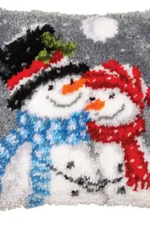 Economico kit cuscini punto smirne - pupazzo di neve - Vervaco