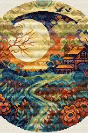 kit ricamo a punto croce - Gîte al tramonto - Hobby Jobby Promo Stagionale